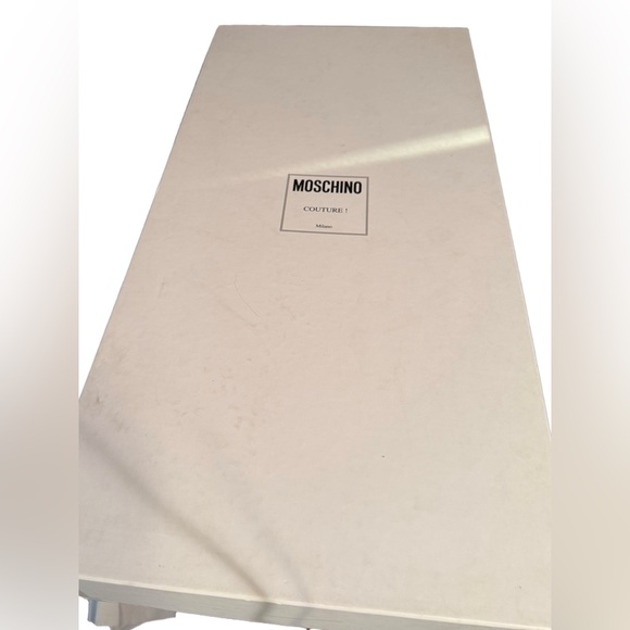 Moschino NWT Sz 38 Vero Cucio Silver Metallic Knee-High Stiletto Boots (SH292) - Picture 15 of 15